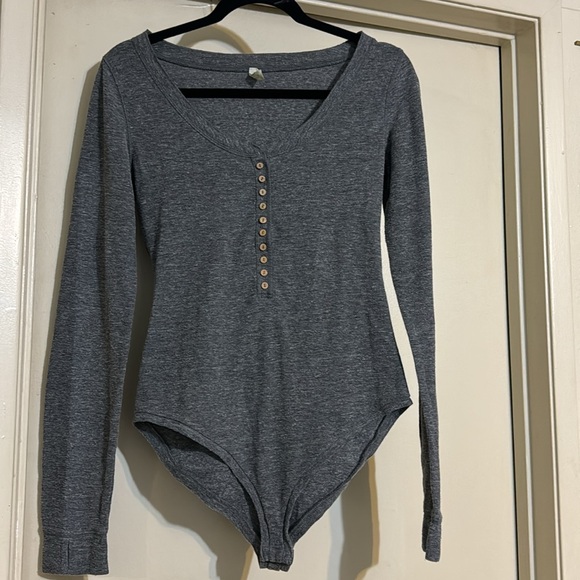 Free People Dylan Thermal Bodysuit Grey - Picture 4 of 7